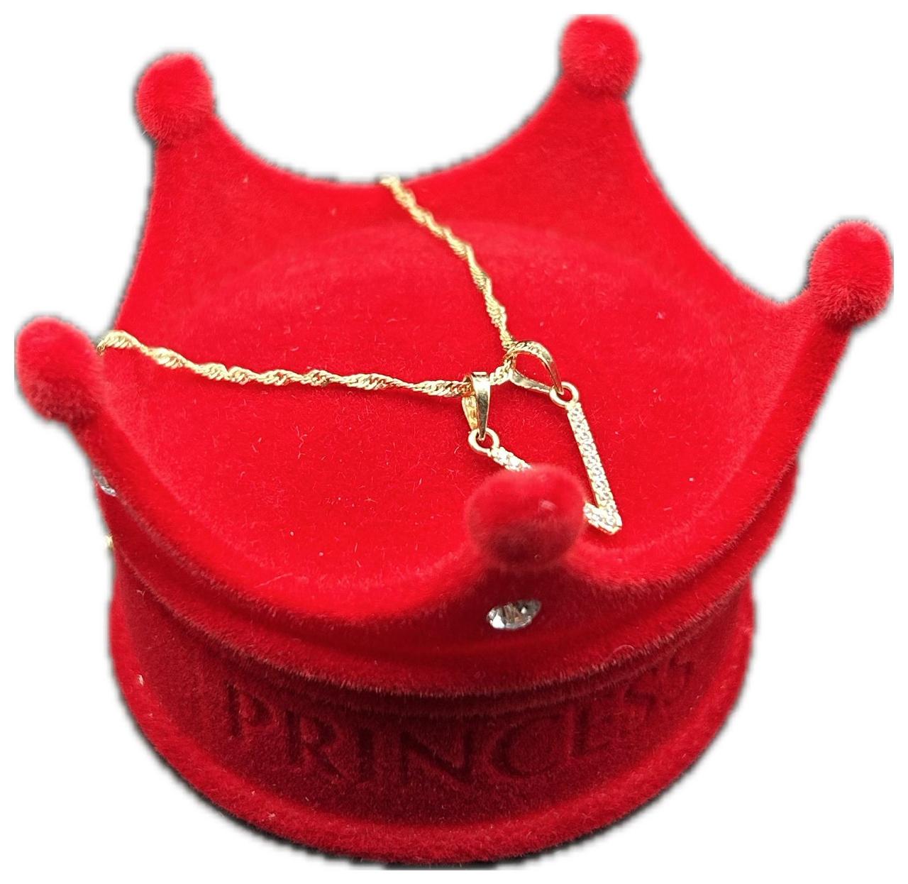 DIJE/PEDIENTE DE LETRA CON ZIRCONIA Y CADENA 10K V"