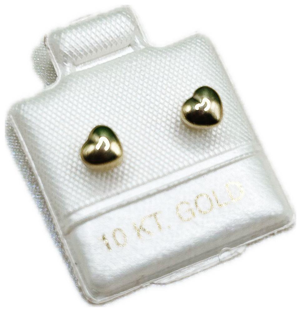 Broquel o Aretitos de Oro 10k Corazón liso