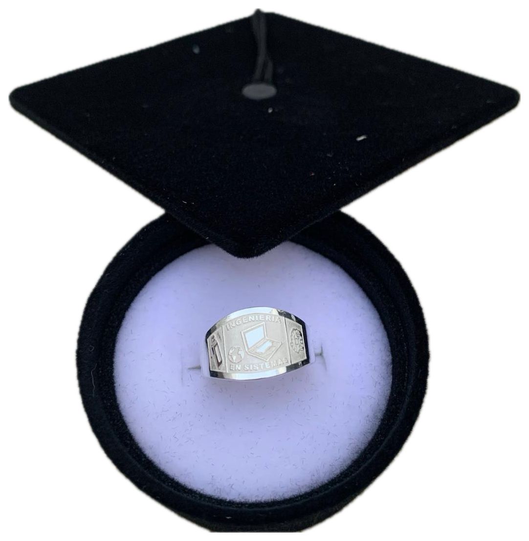 ANILLO DE GRADUACION DE PLATA "ING EN SISTEMAS"
