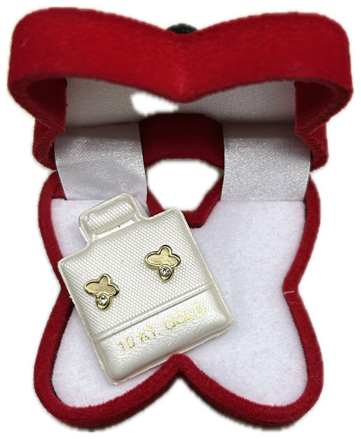 Broquel o Aretitos Oro 10k Figura Mariposa