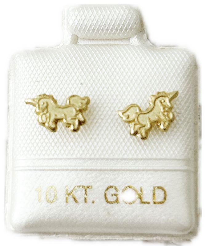 Broquel o Aretitos de Oro 10k Unicornio