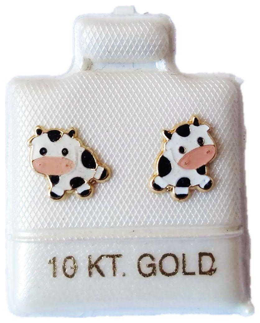 Broquel o Aretitos de Oro 10k Vaquita