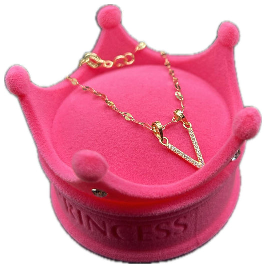 DIJE/PEDIENTE DE LETRA CON ZIRCONIA Y CADENA 10K V"