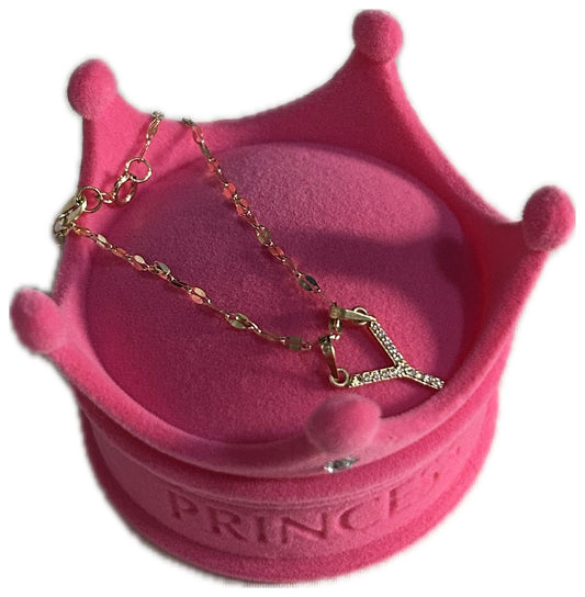 DIJE/PENDIENTE DE LETRA CON ZIRCONIA Y CADENA 10K "Y"
